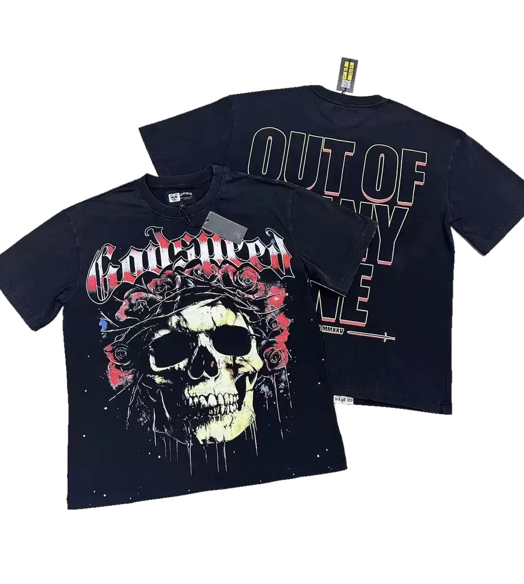 T-shirt Oversize GodSpeed - Out Of Many Skull - Black