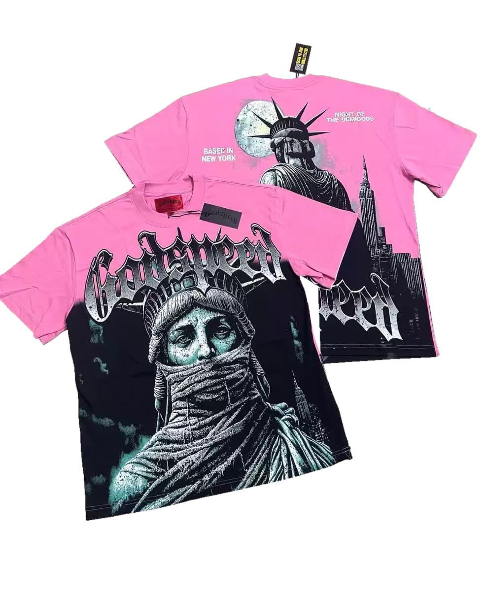T-shirt Oversize GodSpeed - Statue Bandit - Pink