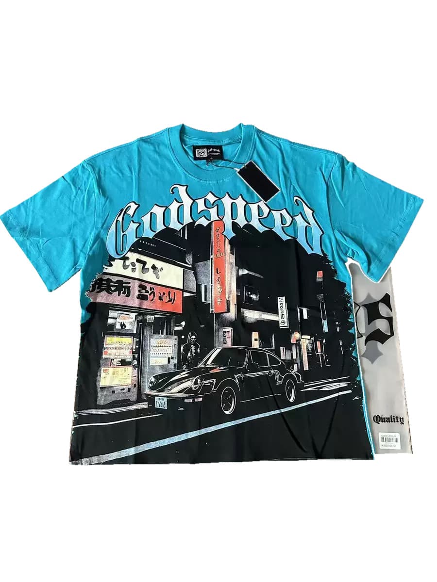 T-shirt Oversize GodSpeed - City Drive - Blue