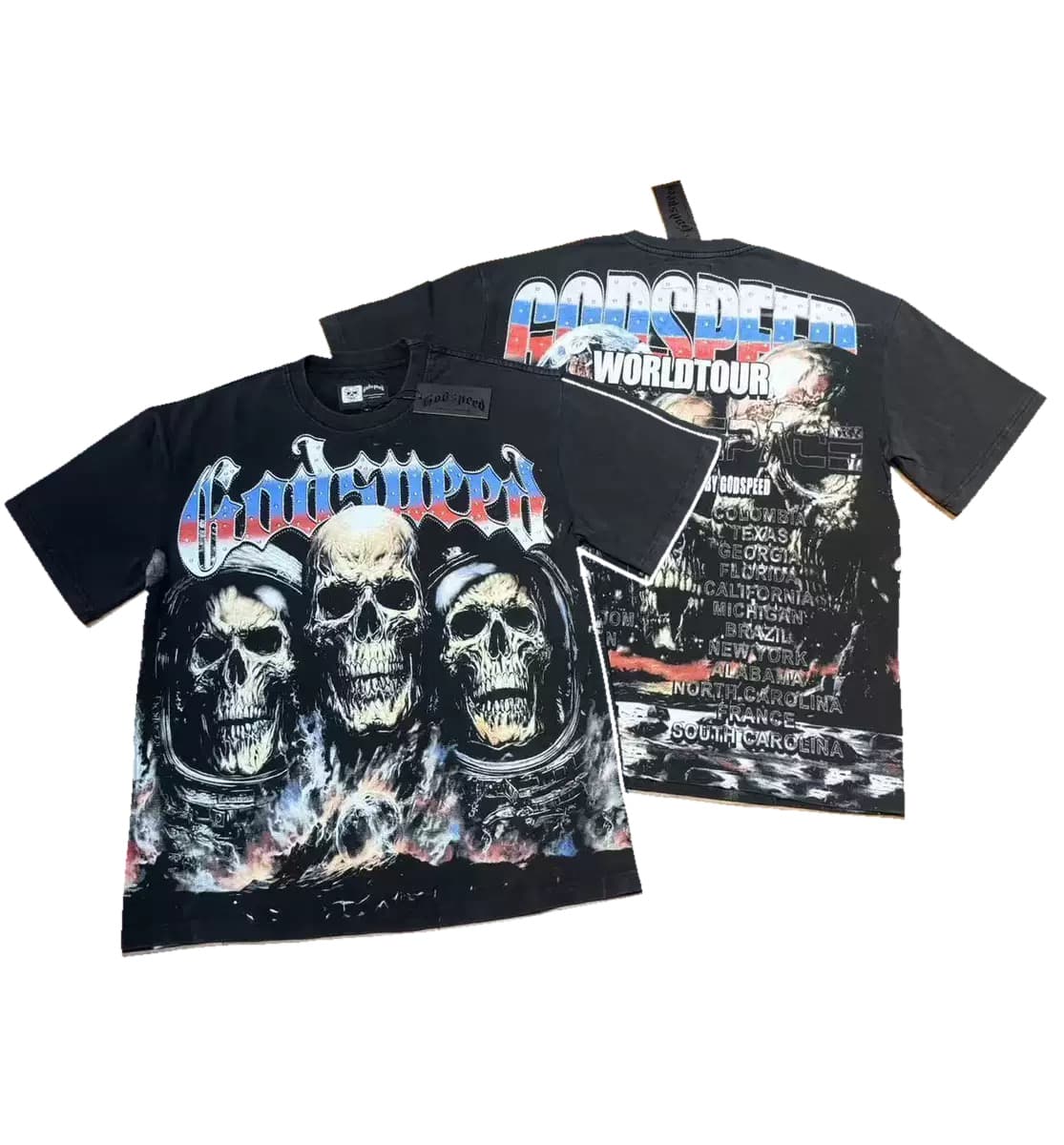 T-shirt Oversize GodSpeed - World Tour Skeletons - Black