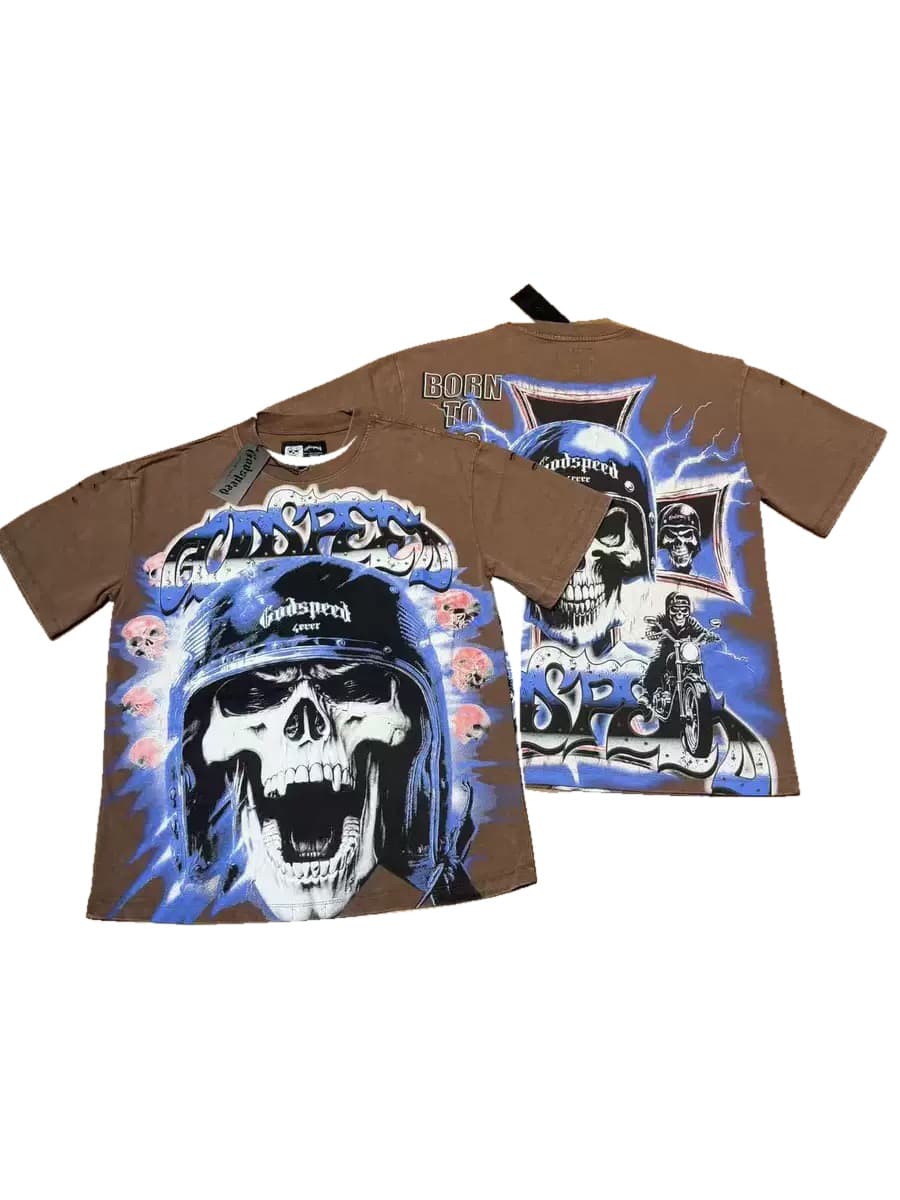 T-shirt Oversize GodSpeed - Space Reaper - Brown