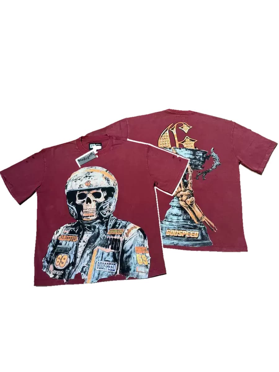 T-shirt Oversize GodSpeed - Space Helmet - Burgundy