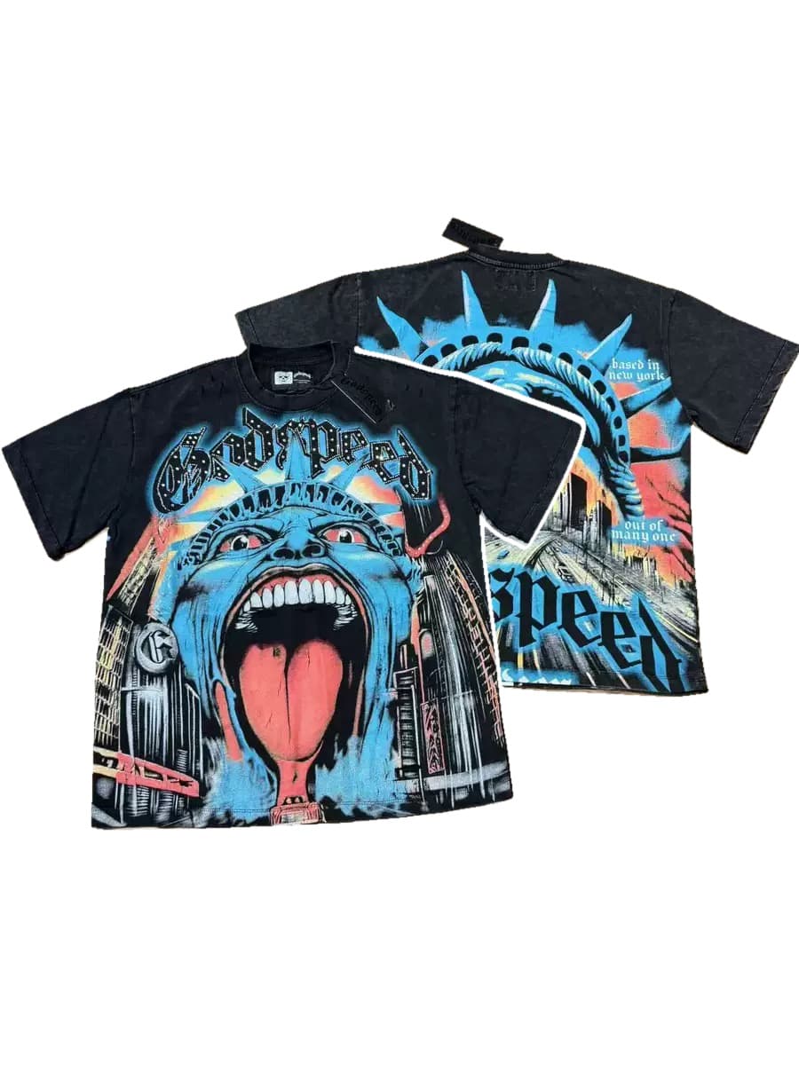 T-shirt Oversize GodSpeed - Liberty Scream - Black