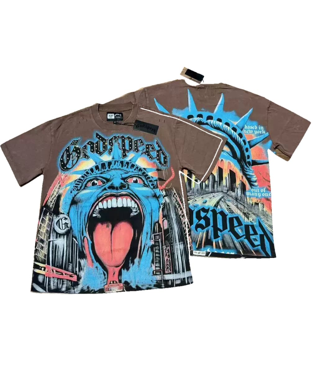 T-shirt Oversize GodSpeed - Liberty Scream - Brown