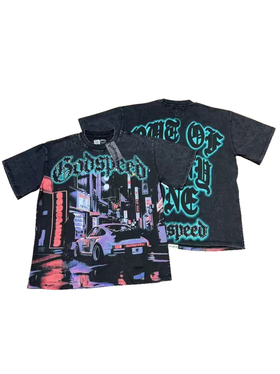 T-shirt Oversize GodSpeed - Midnight City - Black