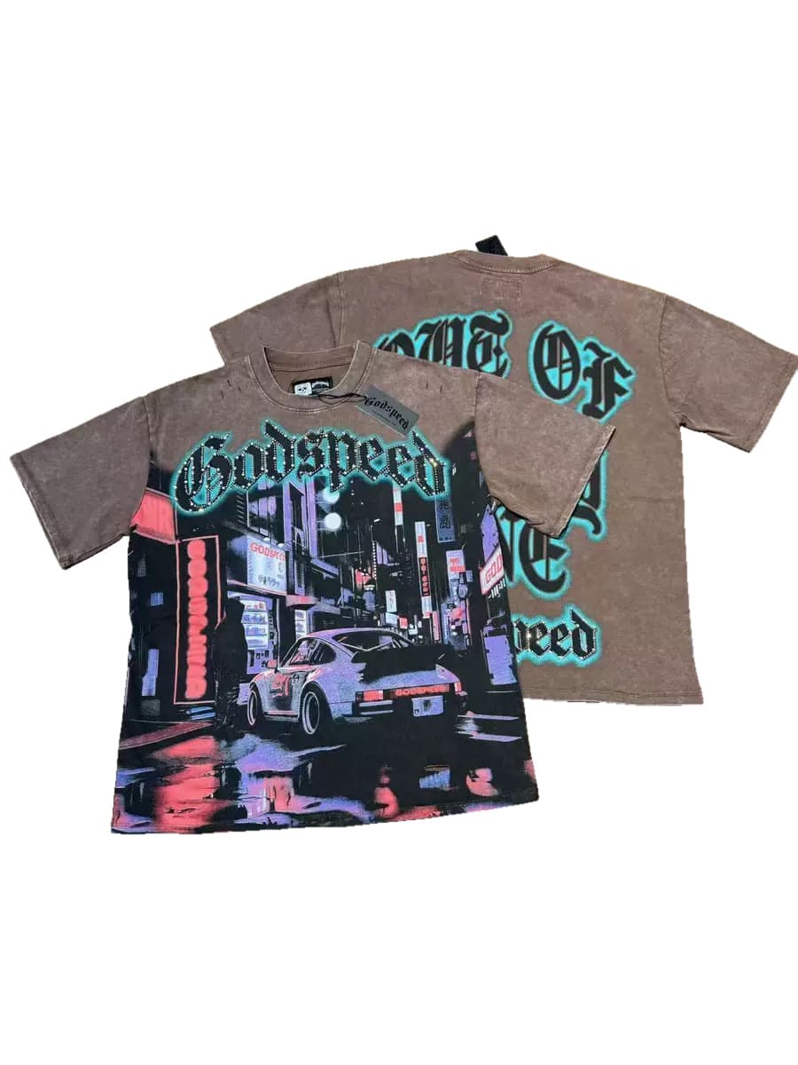 T-shirt Oversize GodSpeed - Midnight City - Brown