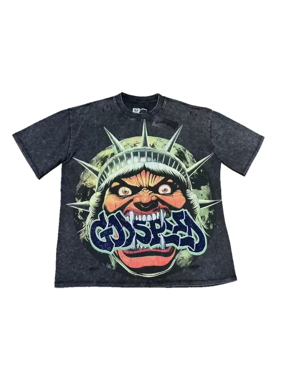T-shirt Oversize GodSpeed - Liberty Monster - Black