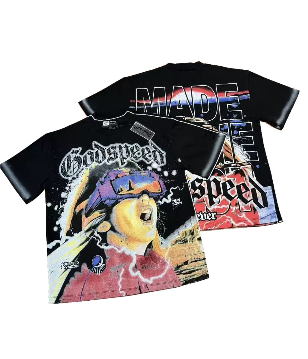 T-shirt Oversize GodSpeed - Made For Football - Black