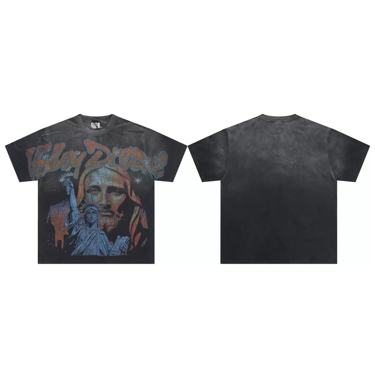 T-shirt Oversize Valley - Sacred Portrait - Nero