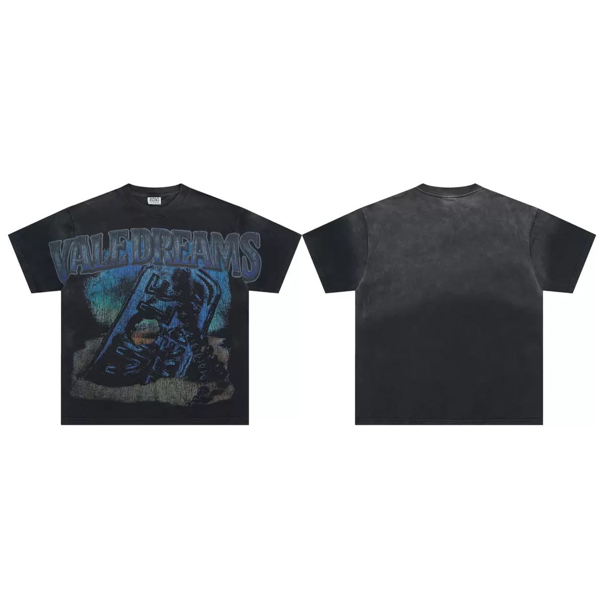 T-shirt Oversize Valley - Blue Phantom - Nero