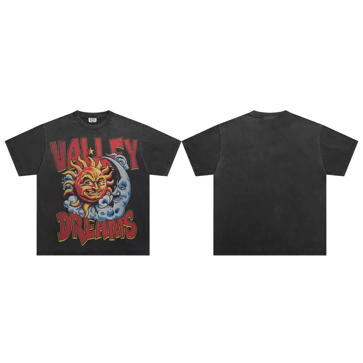 T-shirt Oversize Valley - Fire Dragon - Nero