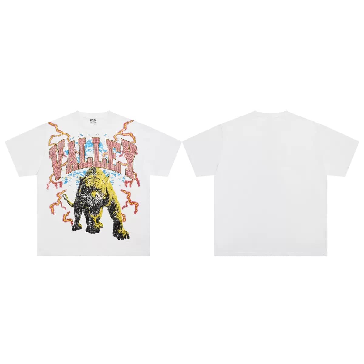 T-shirt Oversize Valley - Dogs Of War Tiger - Bianco