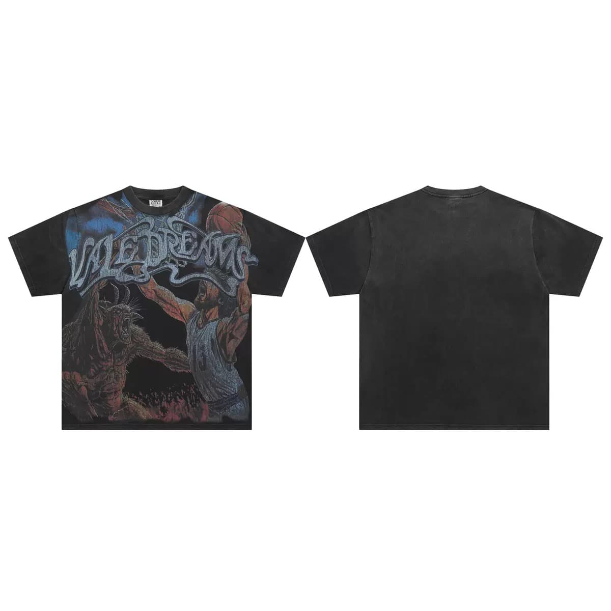 T-shirt Oversize Valley - Shadow Portrait - Nero