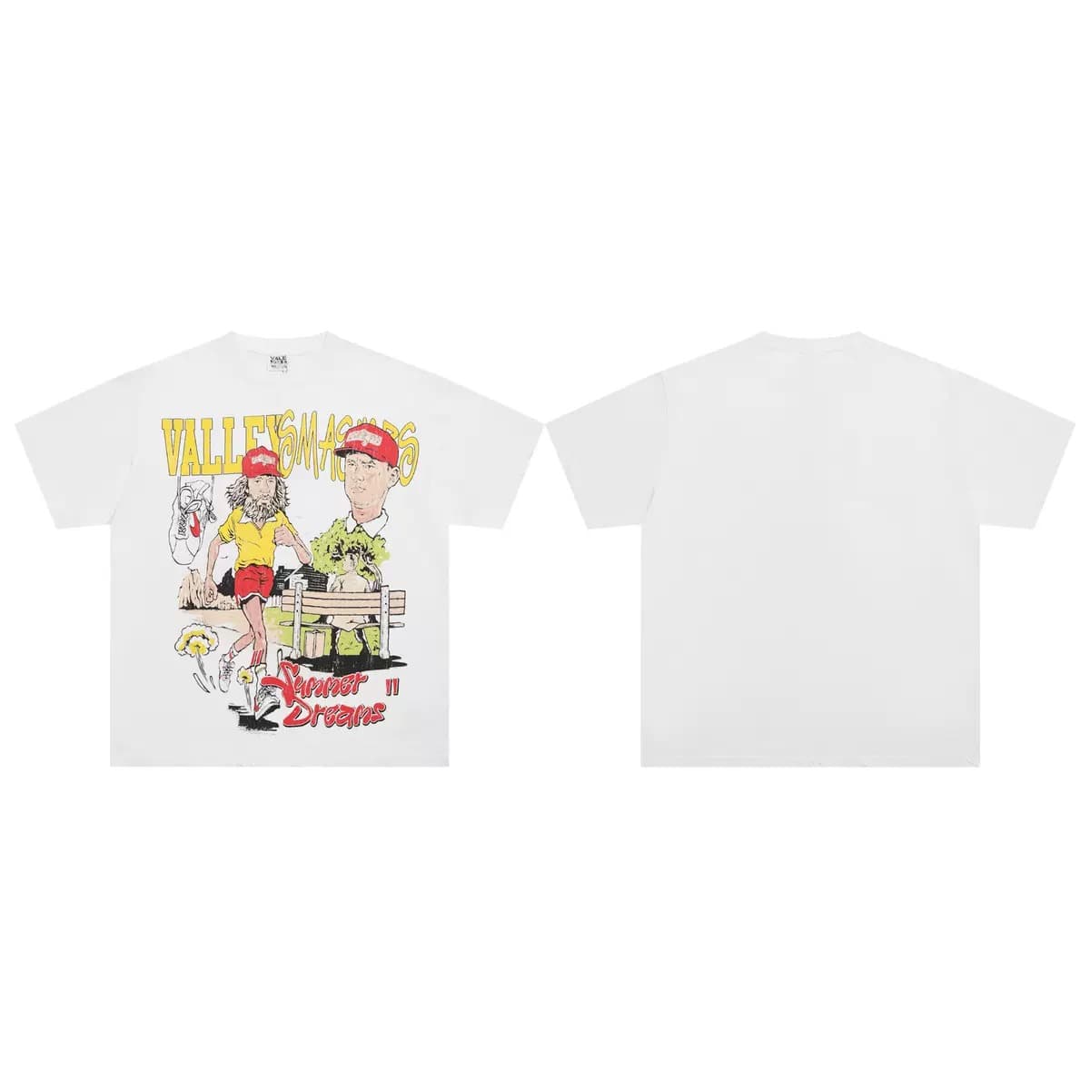 T-shirt Oversize Valley - Valley Dreams Cartoon Crew - Bianco