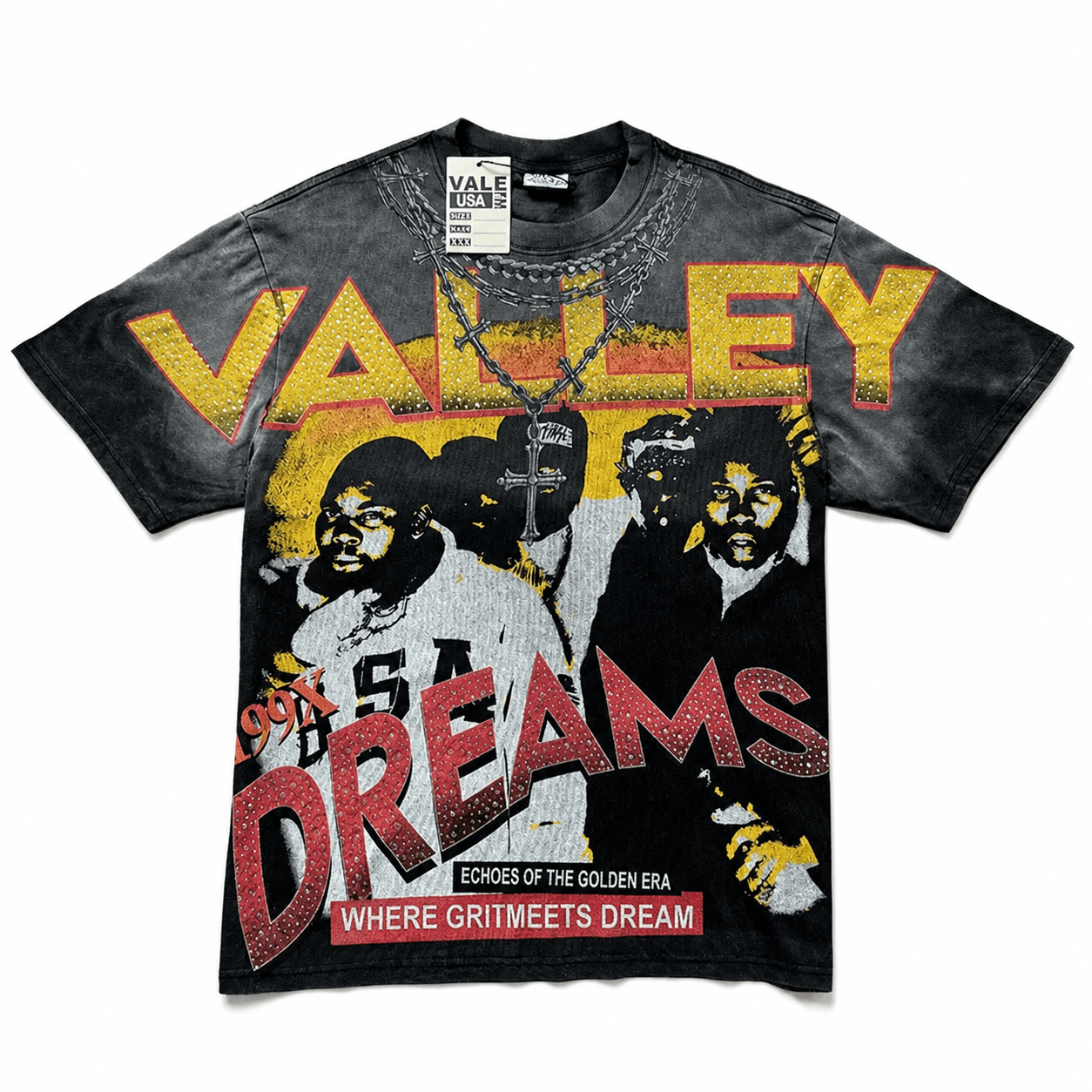 T-shirt Oversize Valley - Grit Portrait - Nero