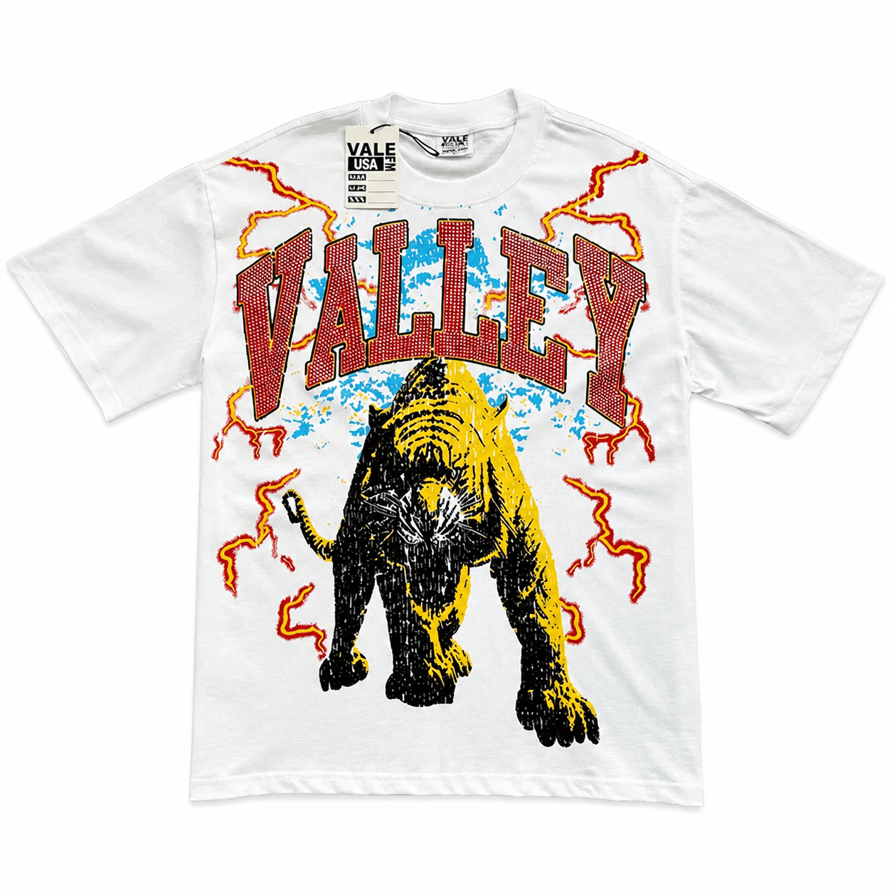 T-shirt Oversize Valley - Valley Dreams Tiger Electric - Bianco