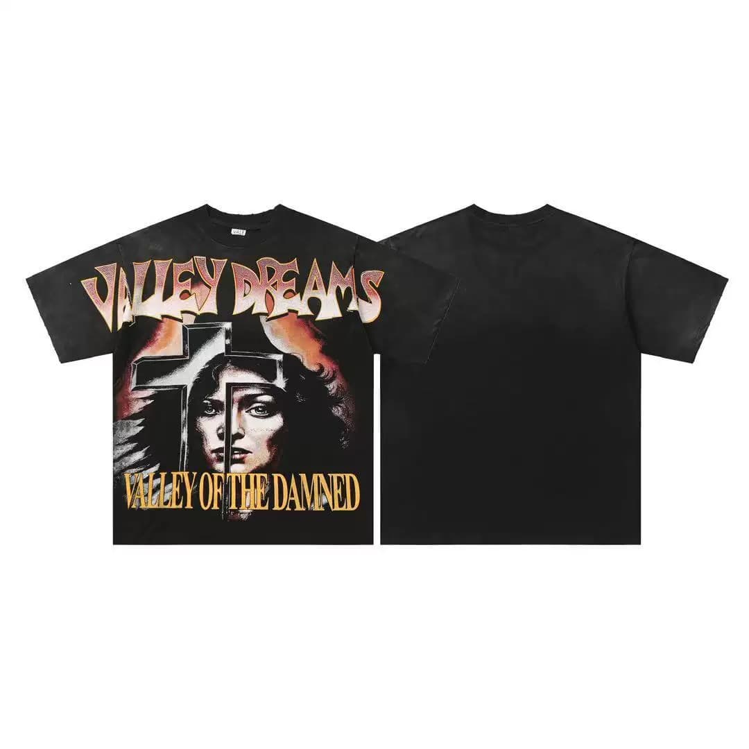 T-shirt Oversize Valley - Valley Of The Damned Skull - Nero