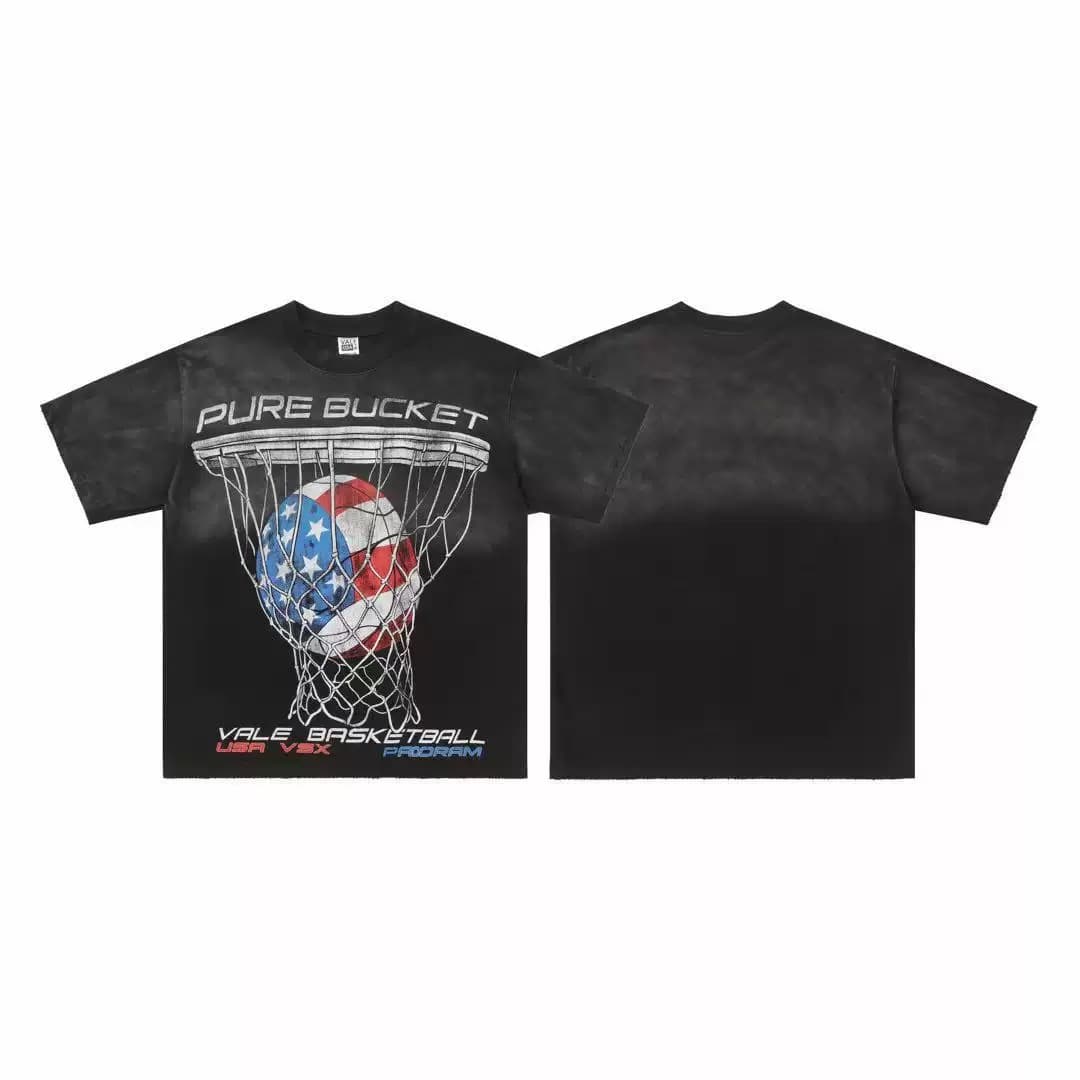 T-shirt Oversize Valley - Pure Bucket Basketball - Nero