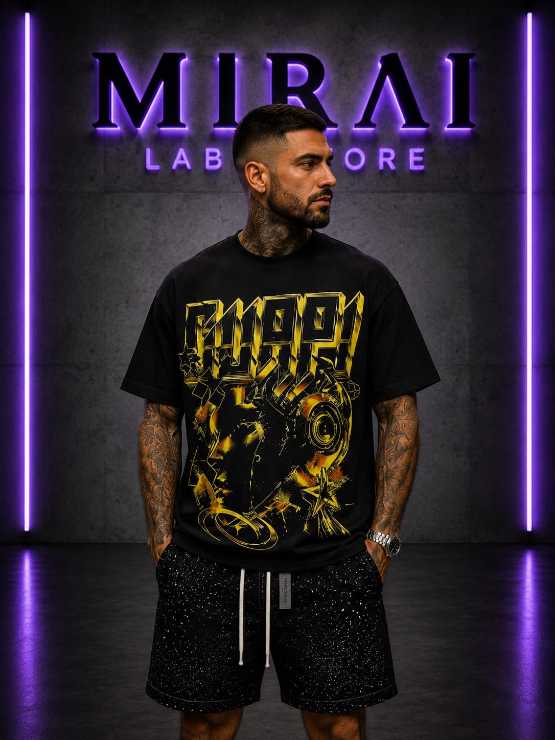Golden Machine Tee – Black