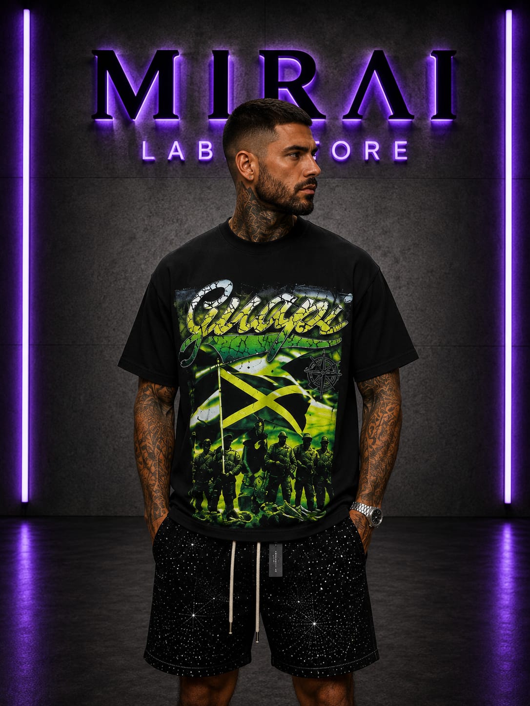 Jamaica Crew Tee – Black