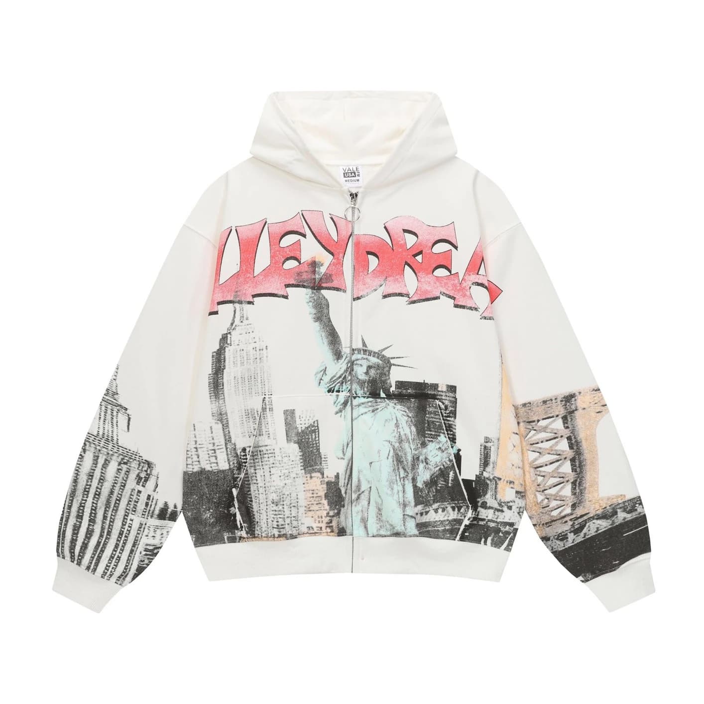 Valley Photo Collage Zip-Hoodie - White Pink