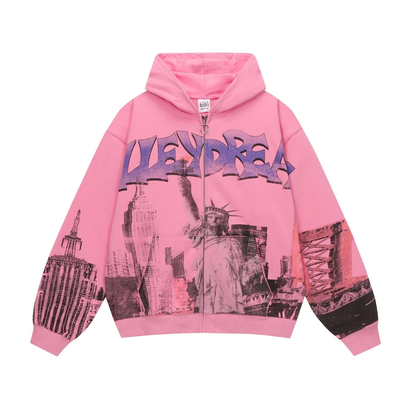 Valley Photo Collage Zip-Hoodie - Rosa