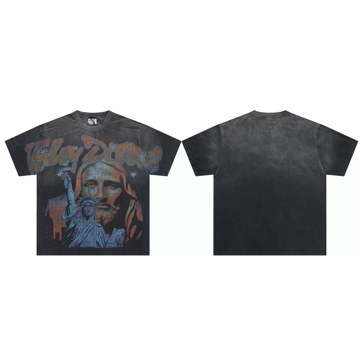 T-shirt Oversize Valley - Sacred Portrait - Nero