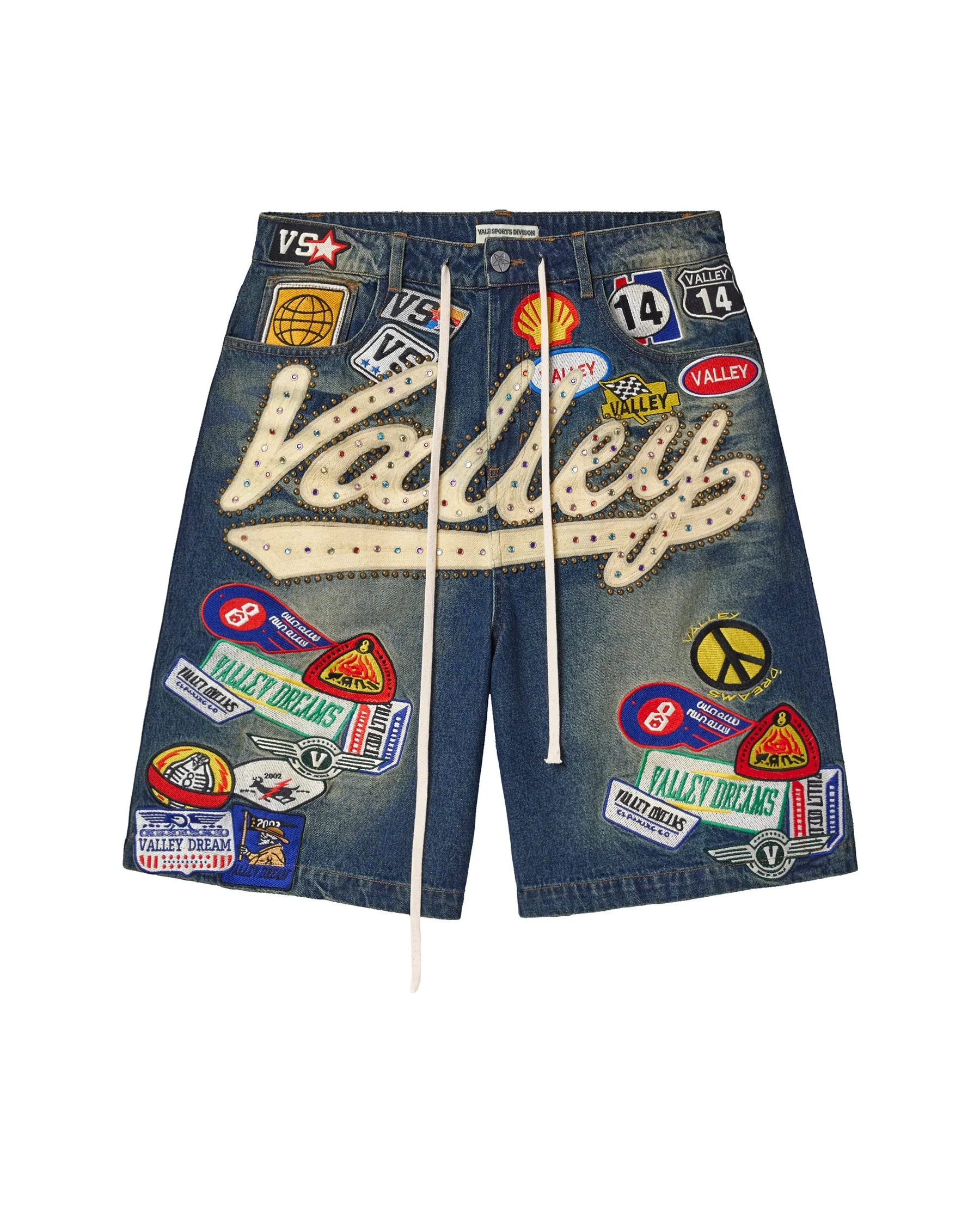 Valley Patchwork Shorts - Blue