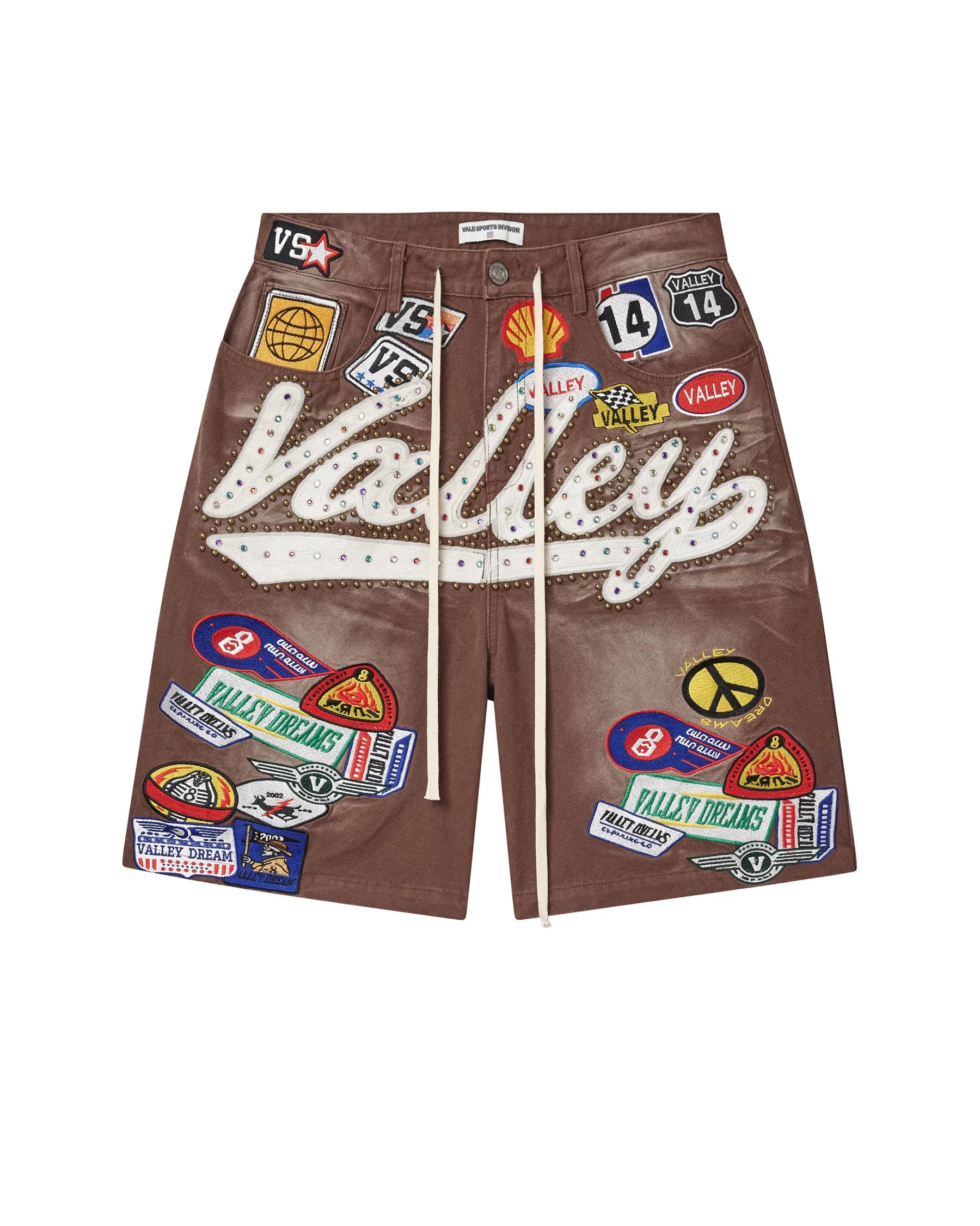 Valley Patchwork Shorts - Brown