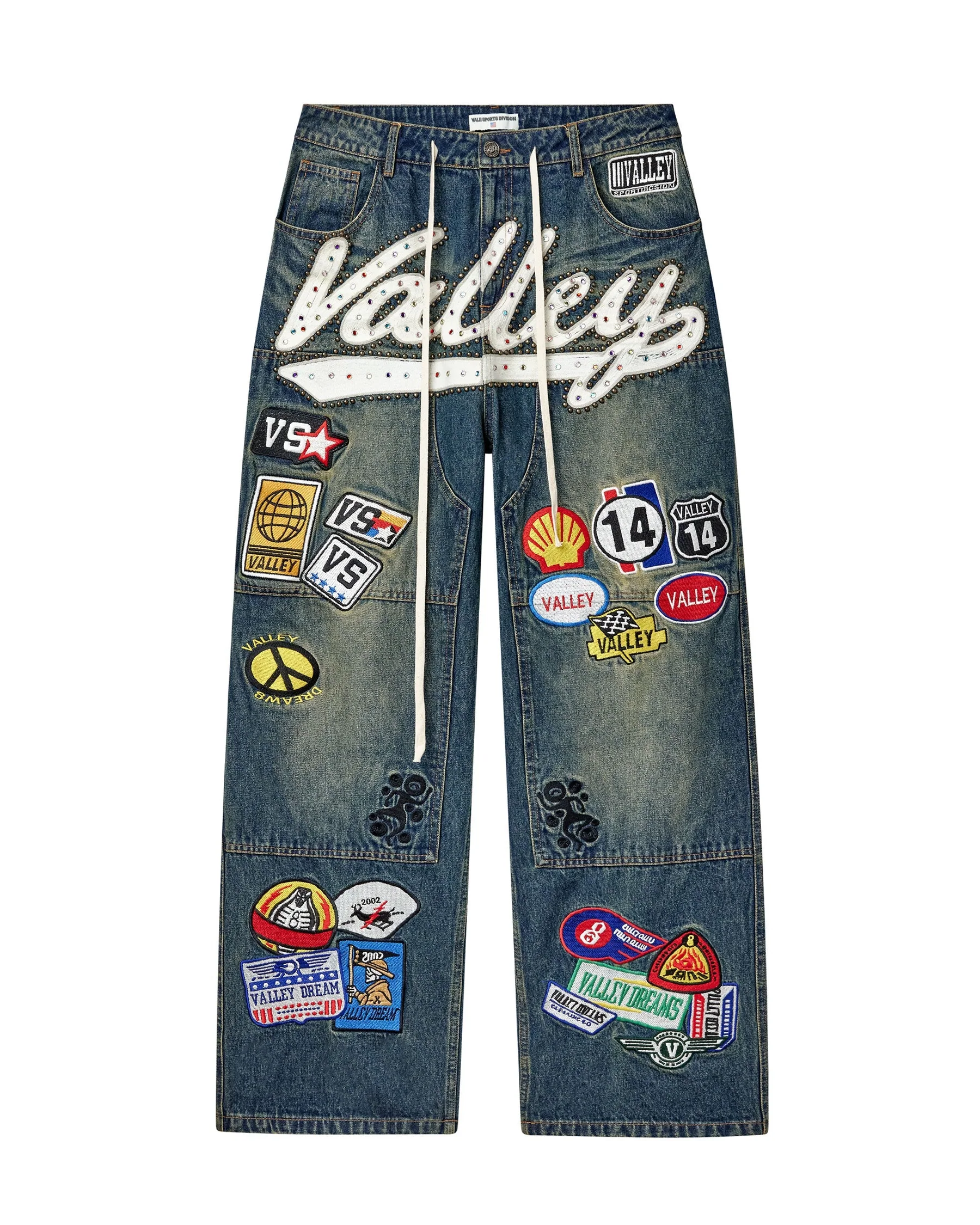 Valley Patchwork Jeans - Blue