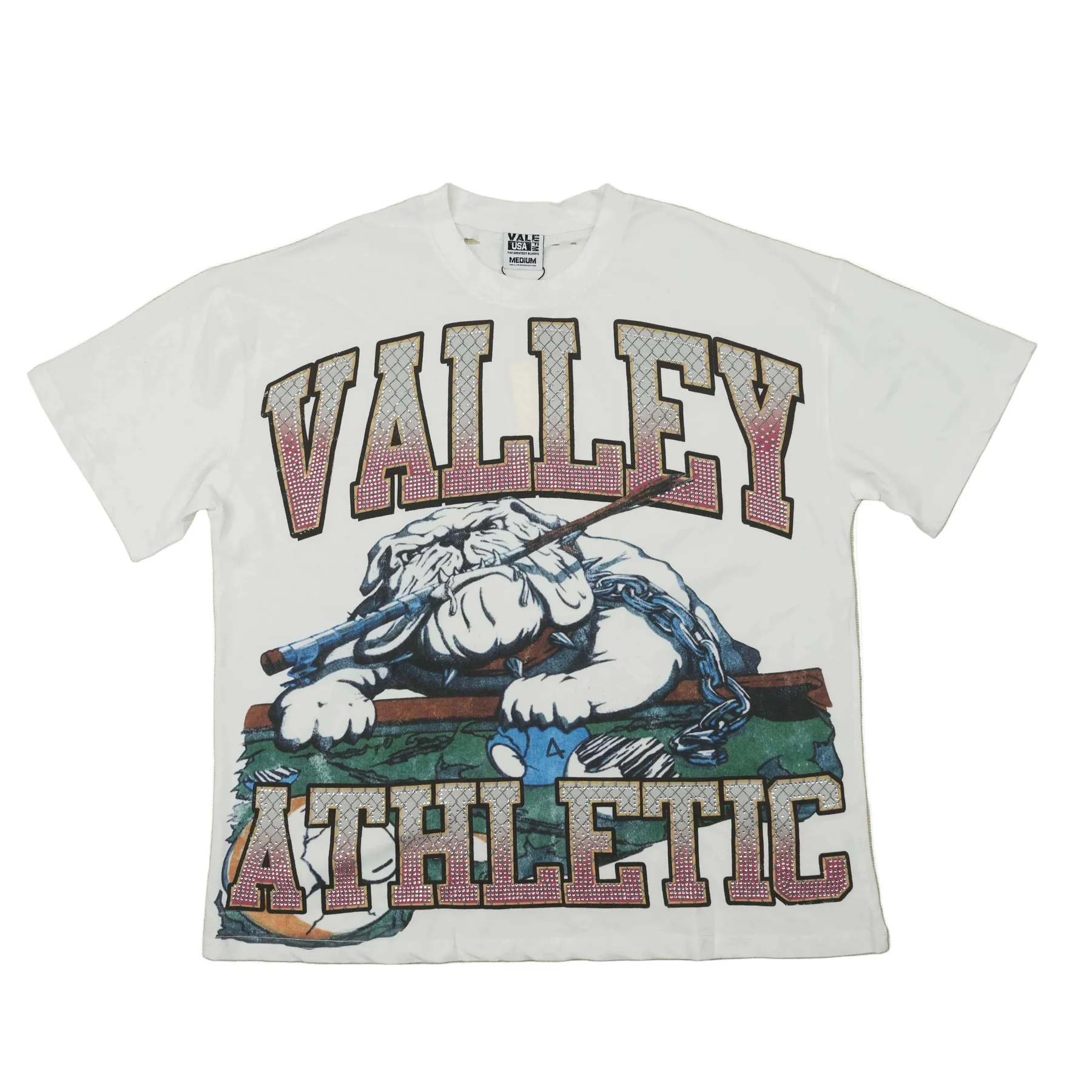 Valley Athletic Bulldog T-Shirt – Weiß