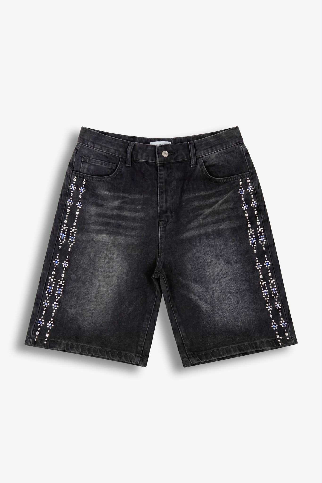 Bermuda Denim Strass Laterali Black