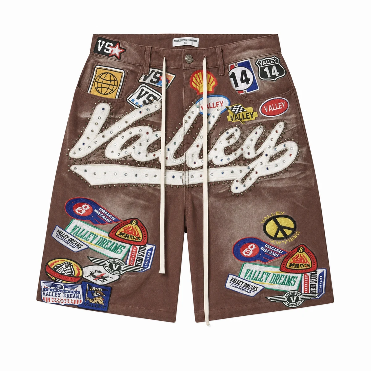 Valley Patchwork Shorts - Brown